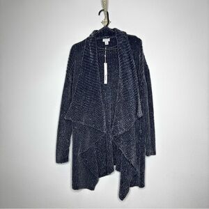 Caslon Sweater drapey open cardigan in Grey Ebony size M